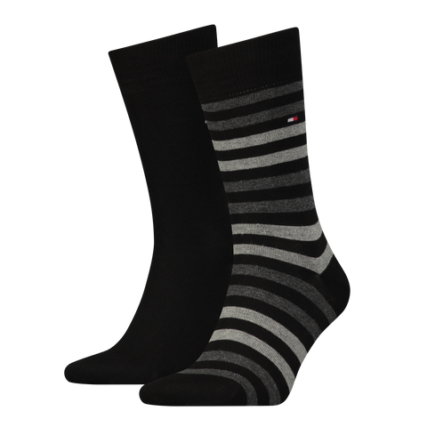 Men's Duo Stripe Socks 2pack - Black