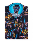 Floral Turquoise Print Pure Cotton Shirt SL6830