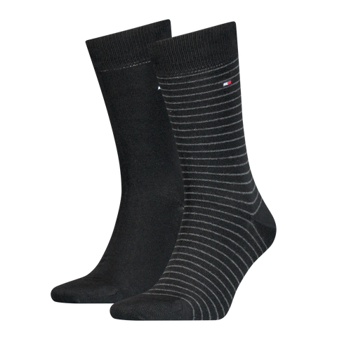 Men's Small Stripe Socks 2pack - Black
