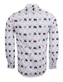 Playing Cards with Clubs, Diamonds Print Cotton Shirt SL6538